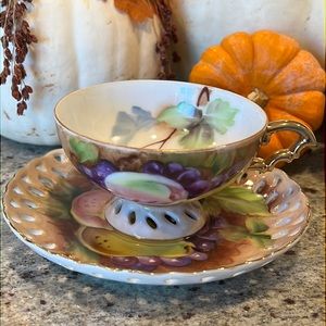 Vintage Hand painted Lefton cup and saucer